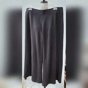 Eileen Fisher black wide leg jersey pull-on crops petitite sz MP